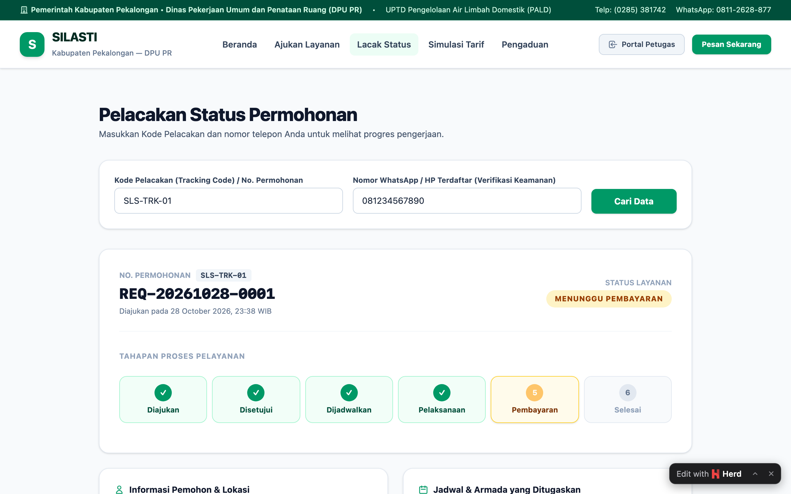Lacak Status Permohonan