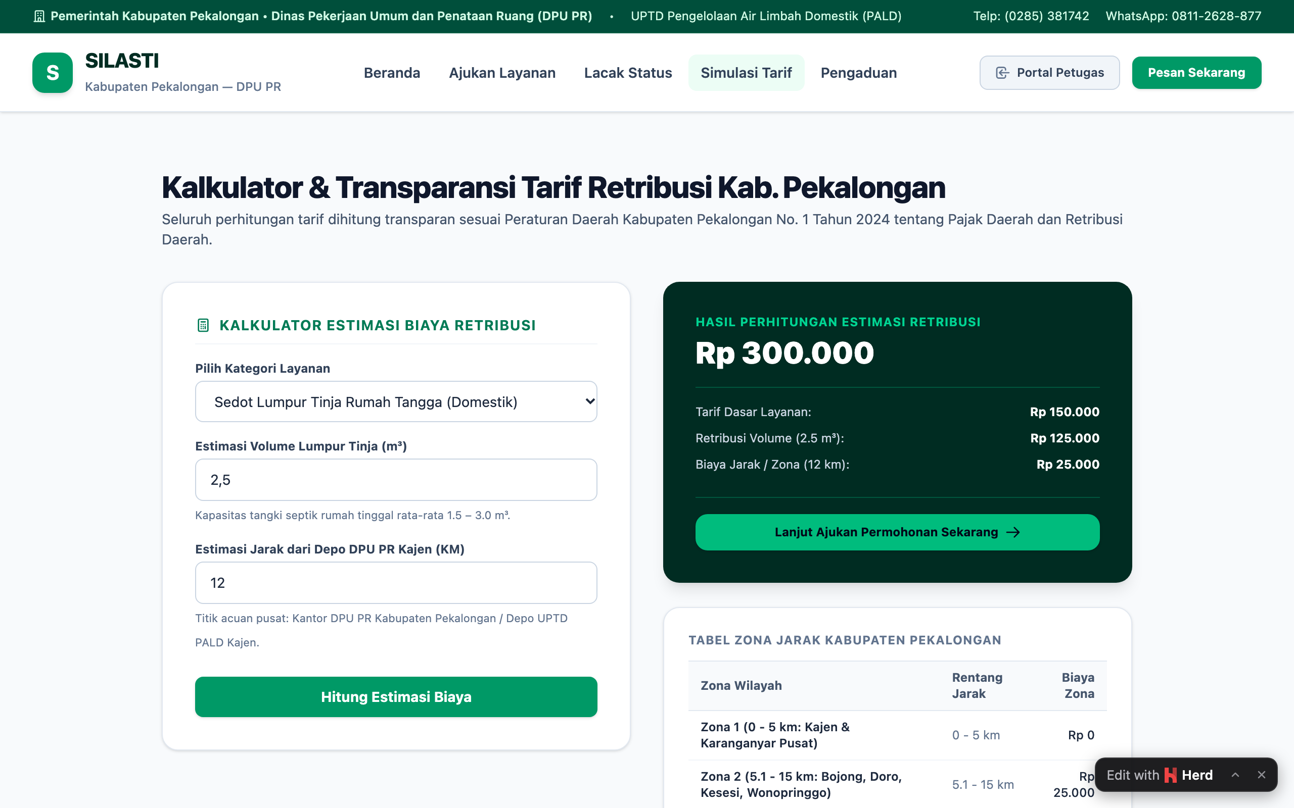 Simulasi Tarif