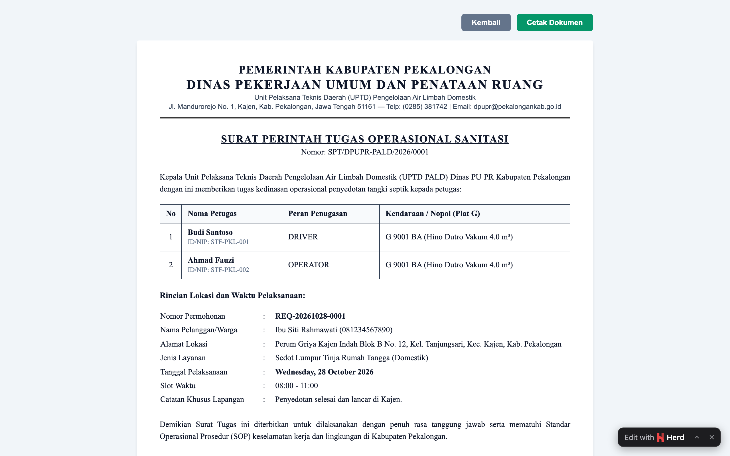 Surat Tugas Resmi
