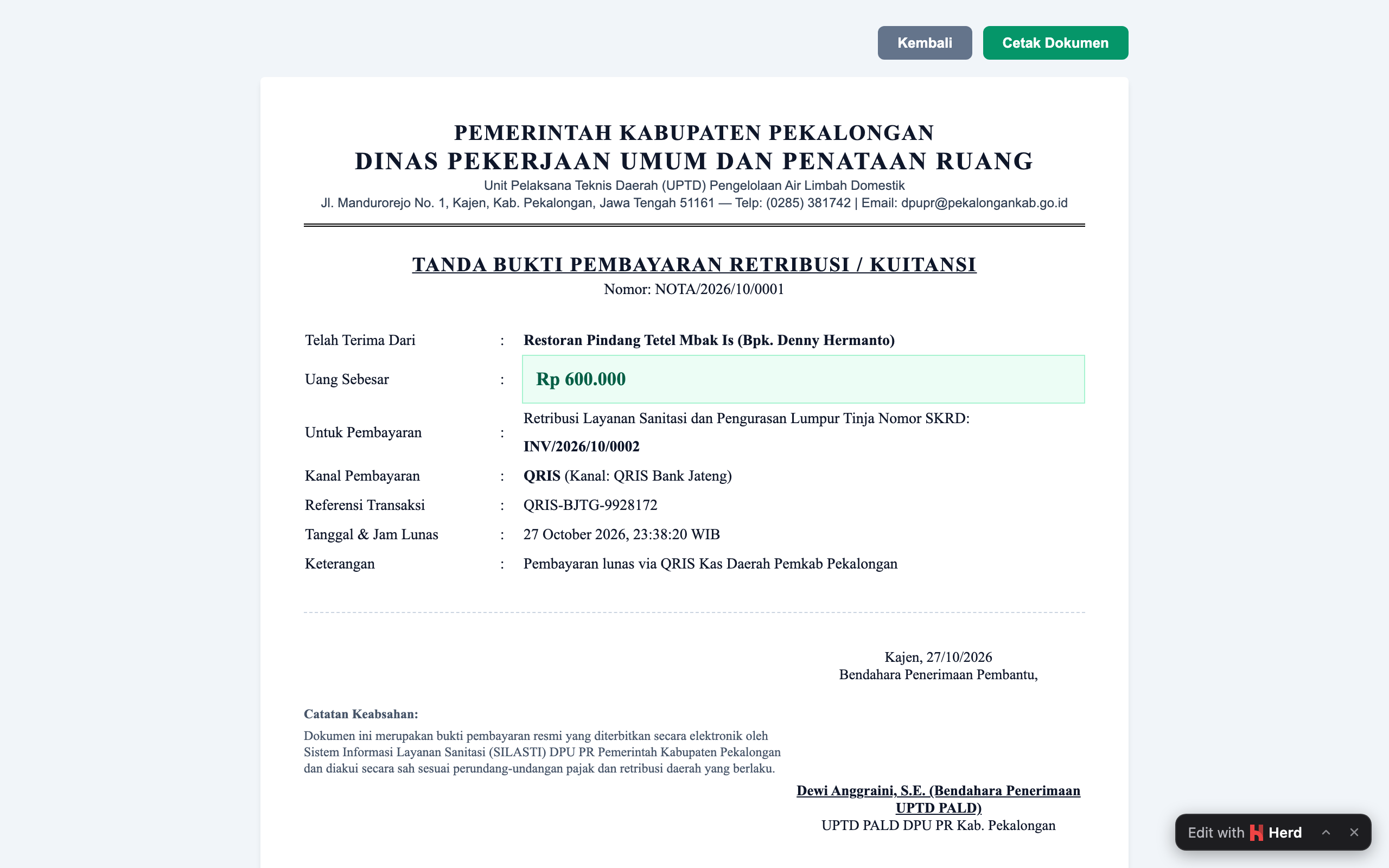 Kuitansi Resmi