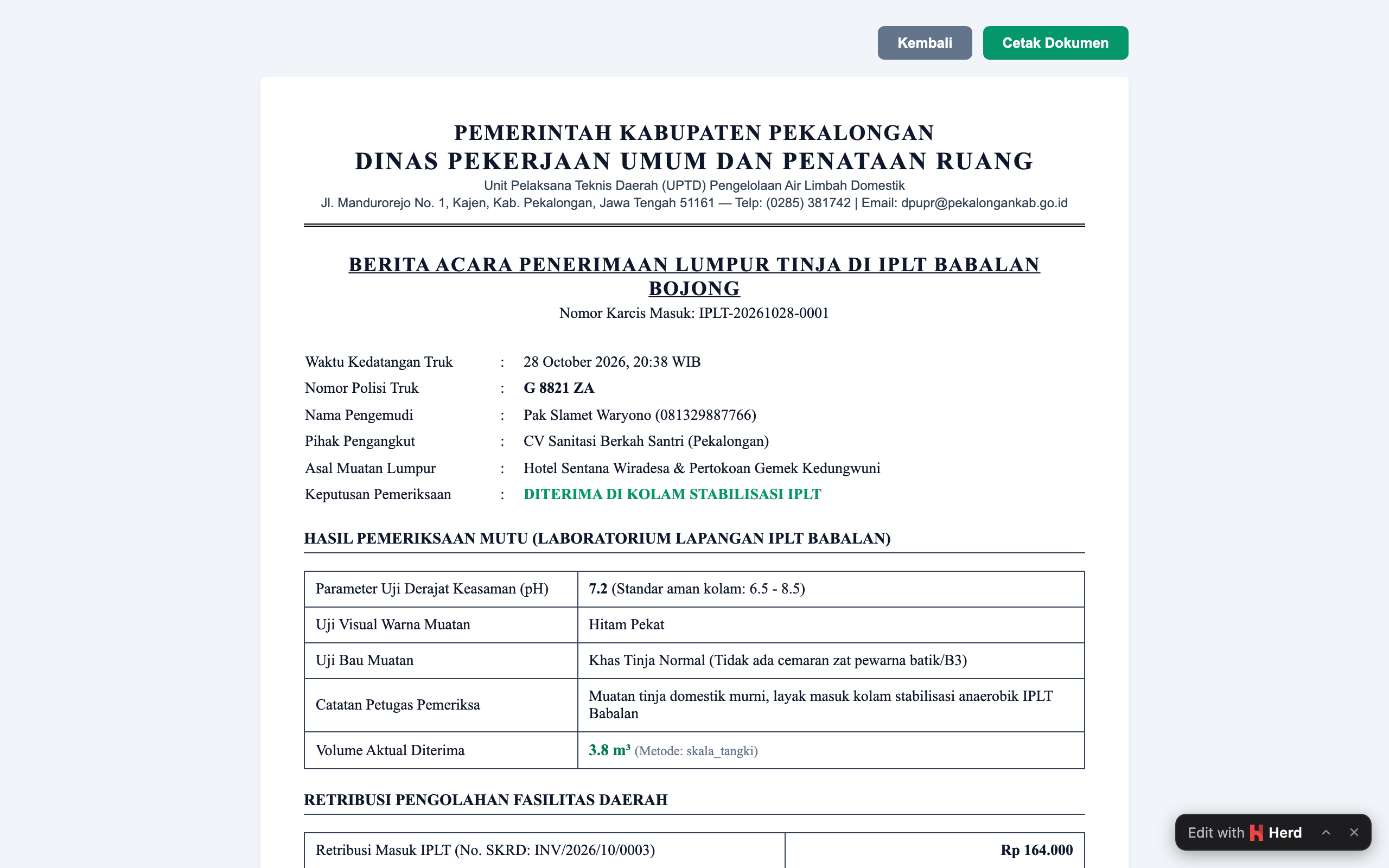 Karcis IPLT Babalan
