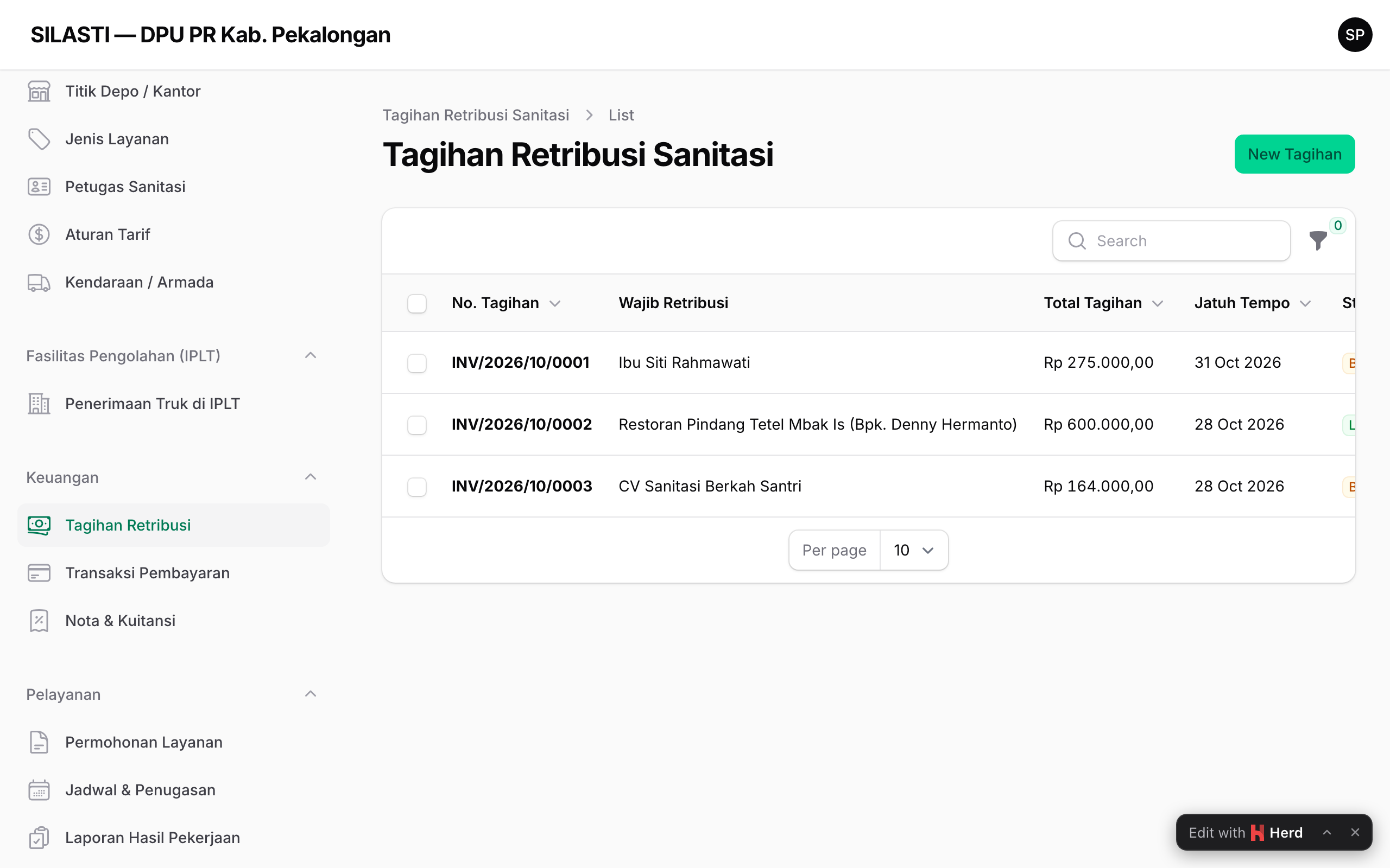 Tagihan Keuangan